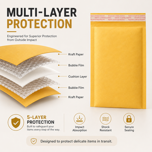 Enveloppes matelassées en papier kraft bio personnalisées en gros de Chine / Sacs à bulles Jiffy <span class=keywords><strong>A4</strong></span> A5 pour envoi postal - Product Image 4