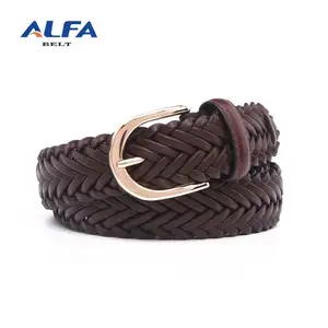 Alfa High Quality Women Real Leather Belts Custom Womens Belt Braid