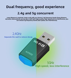 Adaptateur Wi-Fi 6 double bande 802.11ax 900 Mbps AX900 sans pilote, clé Wi-Fi externe 5G, émetteur-récepteur pour PC portable - Product Image 3