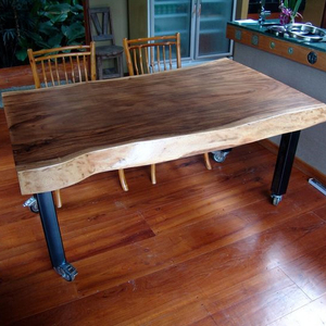 Cuisine moderne industrielle de luxe bon marché de haute qualité Offre Spéciale à manger de forme naturelle plateau de table solide <span class=keywords><strong>dalle</strong></span> de <span class=keywords><strong>bois</strong></span> - Product Image 5