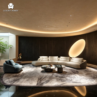 Set Sofa Reclining Mewah Custom Pabrik Foshan, Sofa Seksional Kulit Italia Modern dengan Rangka Kayu Solid untuk Ruang Tamu dan Hotel