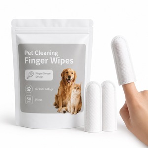 Lot de 50 lingettes nettoyantes pour animaux de compagnie pour chiens et chats – Soin quotidien des yeux, des dents et des oreilles - Product Image 1
