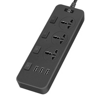 Multiprise domestique de qualité export avec câble de 5 mètres, ABS ignifuge, 10A, rallonge électrique