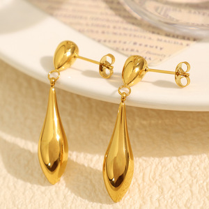 Water Drop <b>Stud</b> Earrings 18K Gold Plated Zinc Alloy Party Fashion Jewelry EH857 - Product Image 1