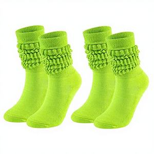 Calze a maglia traspiranti stile europeo-americano a metà polpaccio, unisex, retrò, arricciate, per primavera/estate - Product Image 1