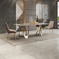 Mobilier moderne et minimaliste peu encombrant Table de salle à manger en verre de luxe Ensembles table à manger chaises et table à manger