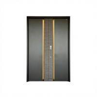 Porte d'entrée antivol en aluminium moulé, design moderne, fabrication exquise, ensemble de portes doubles en alliage d'aluminium, ouverture encastrée