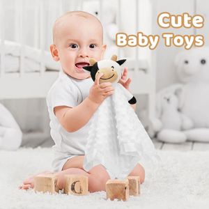 Manta de seguridad de vaca suave para bebés, para niños y niñas, manta de apego para recién nacidos, juguete de apego para bebés con diseño de vaca - Product Image 4