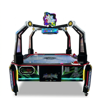 Table de hockey sur air commerciale 4 joueurs, machine de jeu d'arcade à monnayeur avec pointage électronique et rédemption de tickets, certifiée CE