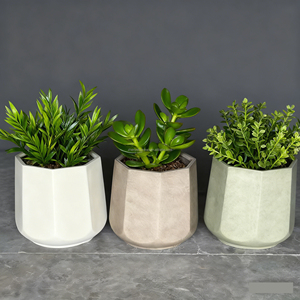 Juego de 3 Macetas Modernas de Estilo Europeo en Gris Camel, Ligeras y Ecológicas para Jardín, Hogar, Flores, Macetas de MGO para Exteriores, para Balcón y Piscina - Product Image 1