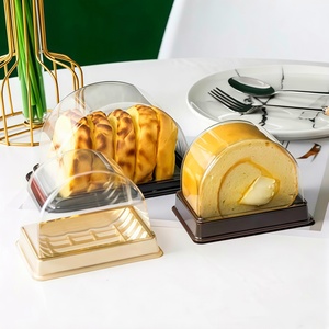 Boîte à gâteau de luxe pour gâteau rectangulaire et gâteau en tranches, ensemble de contenants transparents pour marque de boulangerie haut de gamme - Product Image 3