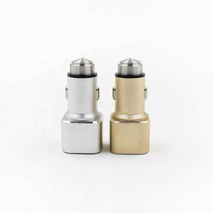 Accessoires pour téléphones portables, chargeur de voiture, double sortie USB, QC 3.0, adaptateur de chargeur de voiture doré pour cadeaux promotionnels - Product Image 3