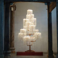 Lampe sur pied en cristal moderne de luxe, perles K9, base E27, hôtel, hall, villa, personnalisable, design LED