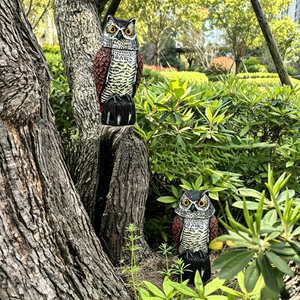 En stock : Dispositif répulsif pour oiseaux en forme de hibou rotatif à 360 degrés avec plusieurs options de fixation pour jardin, patio et plantation - Product Image 6