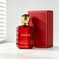Flacon de parfum carré vide en verre avec bouchon couronne, flacon de parfum de luxe avec boîte 30ml 50ml 100ml – Vente en gros