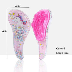 Gran oferta, cepillo de pelo para desenredar con dibujos animados, peine de masaje portátil, cepillo de pelo rizado húmedo y seco para niñas - Product Image 3