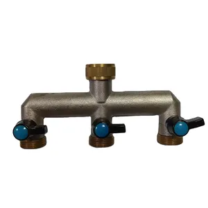 garden brass manifold valve 3-way brassv alve garden irrigation