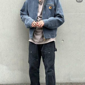 Giacca Bomber Vintage J97 di Alta Qualità, Stile Retrò Invecchiato, Streetwear con Motivo a Cuore, Colletto Rovesciato e Cerniera per Coppie - Product Image 2