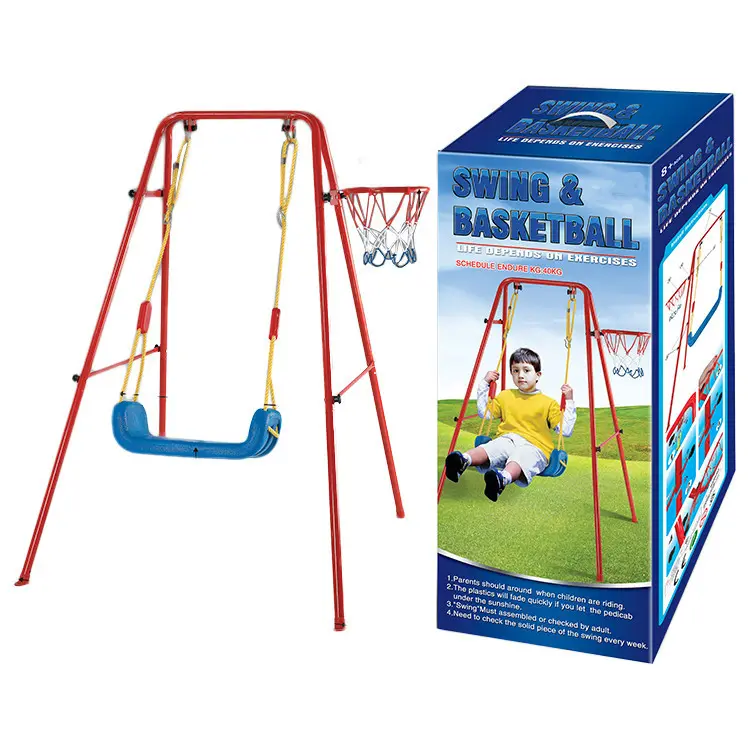 Đa chức năng trẻ em trong nhà ngoài trời treo đu ghế Ghế cho trẻ em với bóng rổ Hoop trò chơi thể thao