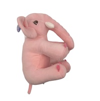 Porte-clés en peluche douce personnalisés en forme d'éléphant rose de bonne qualité, vente en gros