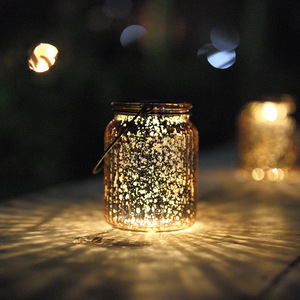 Luces Solares de Jardín LED en Frasco de Vidrio con Gancho, Iluminación Decorativa Portátil para Exteriores - Product Image 1