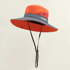 Cappello da Sole da Donna a Tesa Larga con Apertura per Coda di Cavallo, Regolabile, Protezione UV per Spiaggia e Pesca - Product Image 2