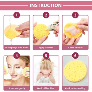 Bán buôn mềm Facial nén miếng bọt biển mở rộng cellulose miếng bọt biển mặt vải tuyệt vời cho tẩy tế bào chết và làm sạch - Product Image 6