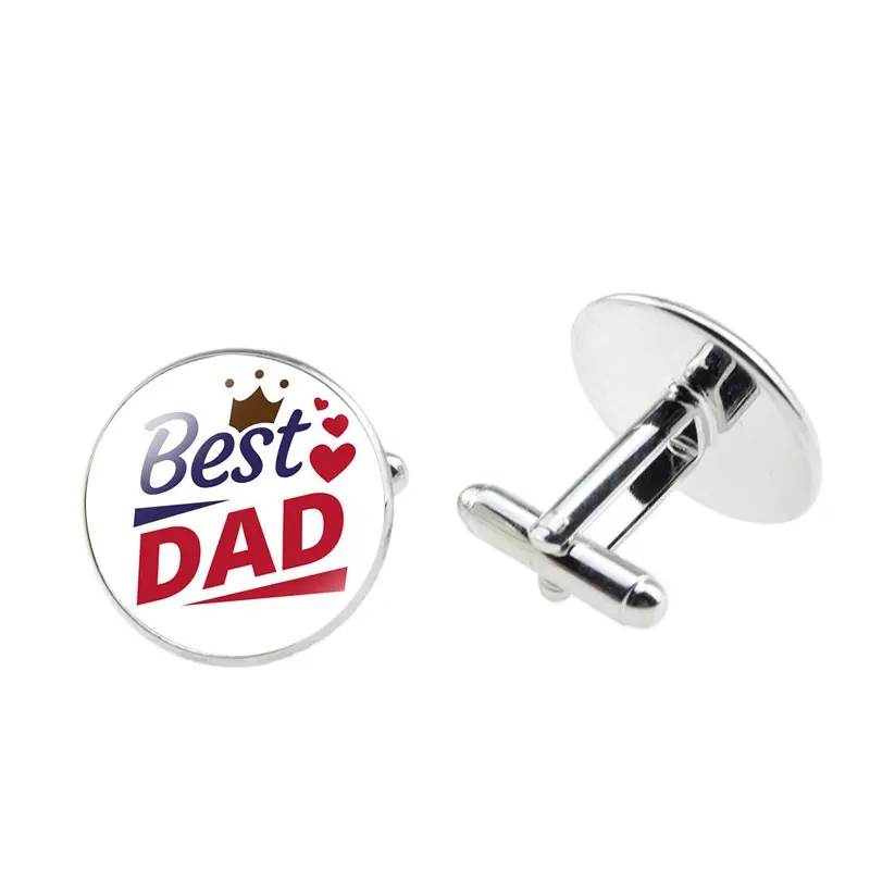 पिता दिवस समय मणि फ्रेंच कफ़लिंक चांदी व्यक्तिगत शर्ट कफ़लिंक, सबसे अच्छा पिताजी बटन कवर कफ़लिंक, सुपर पापा कफ लिंक