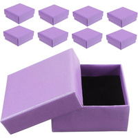 Boîtes à bijoux rigides portables personnalisées en carton avec fermeture magnétique et poignée, en carton ondulé rose et violet, logo personnalisé