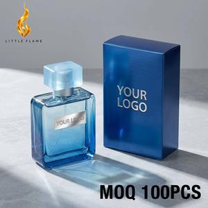 <span class=keywords><strong>Parfum</strong></span> de luxe à étiquette privée LF, logo personnalisé, <span class=keywords><strong>parfum</strong></span> frais aquatique, flacon carré bleu, <span class=keywords><strong>parfum</strong></span> avec bouchon en cube givré - Product Image 1