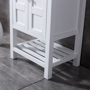 ตู้ห้องน้ำไม้จริงเคลือบเงาและไม้อัดทรงสี่เหลี่ยมทันสมัย พร้อมกระจกติดกรอบและอ่างเซรามิก ผลิตในเวียดนาม - Product Image 4