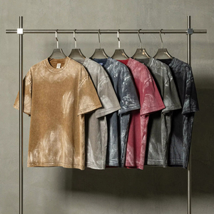 Yingling 2025 hommes étiquette personnalisée impression soleil fané Batik lavé surdimensionné <span class=keywords><strong>t</strong></span>-<span class=keywords><strong>shirt</strong></span> 270g pierre lavé <span class=keywords><strong>peinture</strong></span> coton Baggy Long <span class=keywords><strong>T</strong></span> - Product Image 1