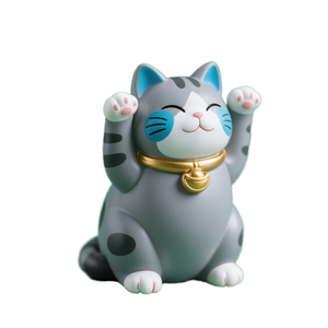 Handgemaakt Hars Gelukskattenbeeld Met Zwaaiende Arm Solar Fortune <span class=keywords><strong>Cat</strong></span> Voor Openingen Van Receptieauto 'S Decor Elegant Kattenontwerp - Product Image 2