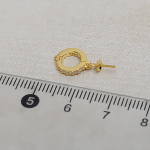 Pendentif boucle de carte en argent S925 Wenchi, bijoux faits à la main pour femme avec plateau vide pour perle, accessoires DIY - Modèle Chine 14079 - Product Image 4