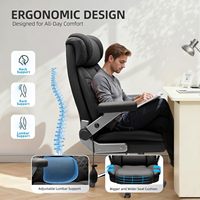 Chaise de bureau moderne haut de gamme, grande et haute, inclinable, avec accoudoirs 5D réglables, capacité 500 lbs, fini les maux de dos après de longues heures au bureau