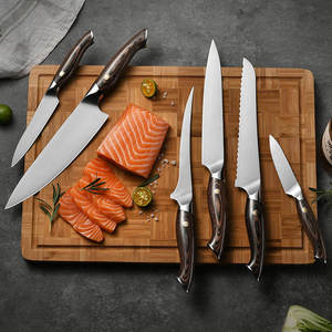 Wholesale 8‑Piece Kitchen Cutlery <b>Set</b> Stainless Steel kitchen <b>knives</b> with Wooden Block Triple Rivet Wood Grain Handle - Product Image 3