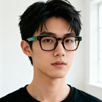Lunettes optiques rétro avec décoration à rivets, lunettes carrées en fibre d'acétate sur mesure, adaptées aux hommes et aux femmes