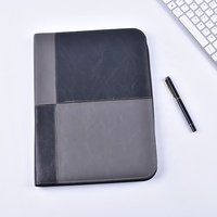 Portatarjetas de negocios de alta calidad, Bloc de notas para documentos, carpeta de archivos, portafolio de cuero A4 con cierre de cremallera