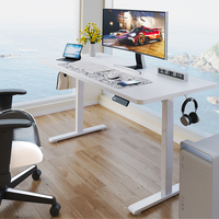 Bureau debout électrique moderne 48x24 pouces, réglable en hauteur, blanc, ergonomique, en métal, pour la maison et le bureau