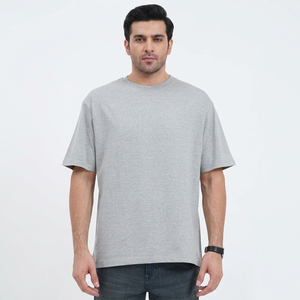 T-shirt bleu marine pour homme, 220 GSM, 100% coton, T-shirt oversize - Product Image 1