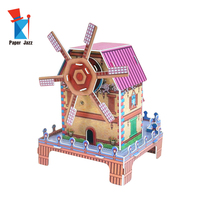 Puzzle 3D décoratif en mousse Moulin à vent Maison Jouet éducatif de dessin animé à monter soi-même Certifié EN71 Convient aux enfants
