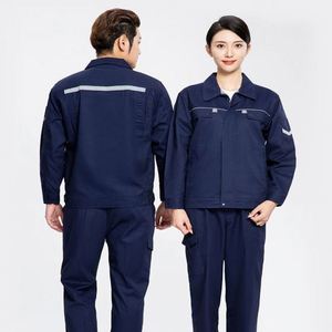 Ensembles d'uniformes de travail de haute qualité, respirants, résistants à l'usure, avec impression de logo, manches longues, unisexes - Product Image 4