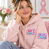 Patchs brodés personnalisés avec citation inspirante, applique ruban rose personnalisée pour sac fourre-tout, vêtements, accessoires de mode, badges