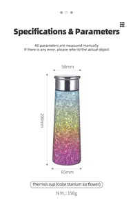 Bouteille d'eau isotherme à double paroi en titane pur, écologique, ultra-légère, 6,7 oz (190 g), garde au chaud/au froid, personnalisable en métal - Product Image 5