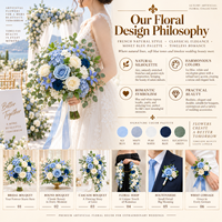 Handgefertigter Blau-Weißer Kaskaden-Brautstrauß Realistische Seidenrosen und Hortensien für Hochzeitsfotoshootings