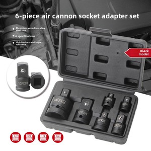 6-Piece Set Red Box Pneumatic Socket Head 1/2 & 3/4 Inch Auto Repair <b>Tool</b> Heavy-Duty Blackened Conversion Heads 1 6-piec - Product Image 6
