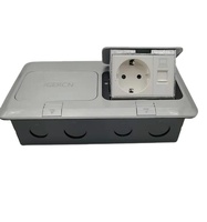 Caja de Distribución de Datos RJ45 IGERCN, 2 Tomas, Plateada, 250V 16A, Aleación de Aluminio, Certificación CE/GCC, IPX44, Uso en Interiores