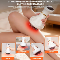 Brosse de massage thermique à lumière rouge premium, rechargeable par USB, avec vibrations, ventouses et outil de raclage pour la récupération corporelle complète à domicile