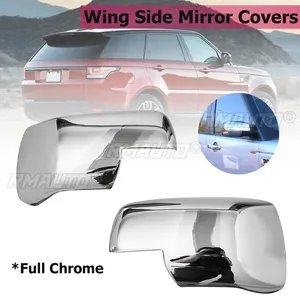 Pair Full Chrome Wing Side Mirror Covers Caps For Land Rover Discovery 3 Range Sport Freelander 2 2004 2005 2006 2007 2008 2009