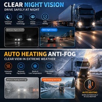 Système de caméra de recul double 7 pouces robuste avec enregistrement en boucle DVR, caméras de vision arrière étanches pour camion, camping-car, remorque